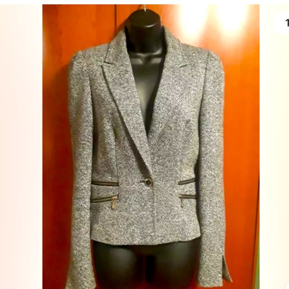 2B Rych Tweed Blazer Jacket Size 10